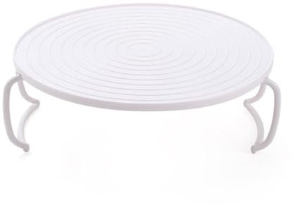 Tyenaza Vassoio Riscaldante per Microonde, Vassoio per Piastre per Microonde Griglia per Cottura a Vapore Rotonda Bianca con Maniglia per la Cucina