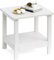 UDPATIO Kunststoff Beistelltisch mit 2 Ebenen,Gartentisch,Balkontisch Wetterfest for Kleiner Balkon,Terrasse,Garten,40x40x45CM,Weiß