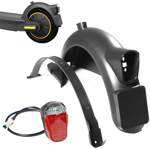 BORDEAG Elektroroller Hinterer Kotflügel, Hinten Kotflügel Mit Hook Und Rücklicht, Scooter Schutzblech, Kotflügel Hinten Mit Metallhalterung Für Max G30d
