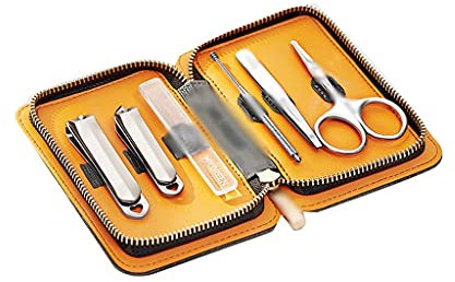 Nagelpflege Kit 6PCS Maniküre Set für Männer und Frauen Premium Edelstahl Nagelschneider mit Lederpediküre -Set