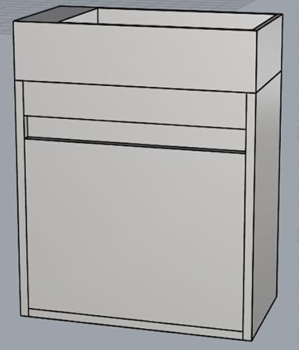 Waschbecken mit Unterschrank 40 cm – Gäste WC Waschbecken mit Unterschrank, Wandmontage, Platzsparender Waschtisch mit Tür für kleines Bad, Weiß, Vormontiert & Modernes Design