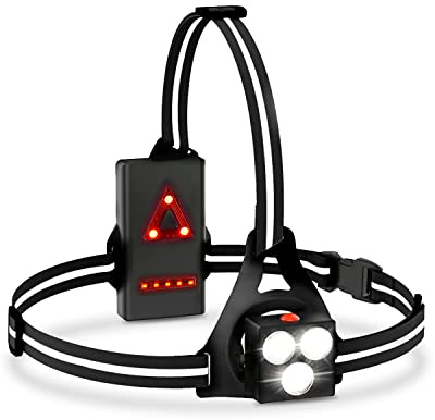 Victoper Running Lights for Runners Chest LED Lamp, Running Torch Light Dog Walking Torch 90°Adjustable Angle USB Rechargeable Torch for Dog Walking Night Runners Hiking Jogging (3LED-S003)