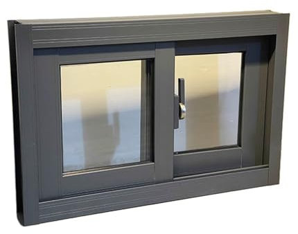 Finestra scorrevole per cantina, vetro di sicurezza con serratura per casa, pollaio, garage e bagno, porta mobile per concessioni, bianca, 85 x 40 cm