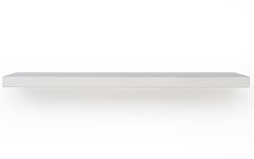 IANPAV Rustic Handmade Floating Shelf, Wall Mounted, 180cm x 14.5cm INVISIBLE Design, White Daisy, Handcrafted Vintage Style