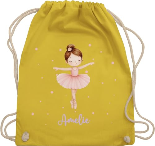 Turnbeutel Rucksack - Ballerina Name - Geschenk Mädchen tanzen Ballett - Unisize - Gelb - ballet dancer bag tanzrucksack tanz amelie ballettbeutel tasche dance tänzer tänzerin