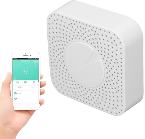 Luocute Smart Air Quality Monitor, Innenluftdetektor für HCHO VOC CO2 Temperatur Luftfeuchtigkeit PM2,5, mit Echtzeitanzeige und APP-Steuerung, für das Home Office