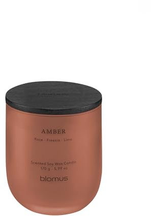 blomus Duftkerze -TUOKSU- | Duftkerze im Glas mit natürlichem Wachs | Aromakerze Duft Amber | Größe S