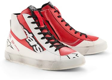 Alpinestars Stated Flair Scarpe da motociclismo, bianco/rosso, 10