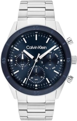 Calvin Klein CK Performance Herrenuhr aus Edelstahl | Blaues Zifferblatt mit mehreren Augen, Industriedesign, SKU: 25200556