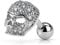 Tapsi´s Coolbodyart® Piercing Tragus Helix Ohr Cartilage Edelstahl Chirurgenstahl 316L 6mm Zirkonia,Totenkopf Silber
