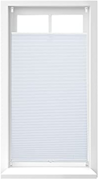 2 x Plissee Rollo ohne Bohren, Klemmfix zum Kleben, Faltrollo lichtdurchlässig, Faltstore weiß, B x H: 60 x 130 cm
