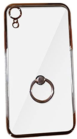 XUNDD Coque pour iPhone XR,Cristal Coque avec Béquille pour Bague-Fonction, Rotatif à 360 ° Bague Support Grip étui Ultra Fin Mince Coque Rigide pour Apple iPhone XR,Rose Gold