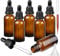 Hyber&Cara Brown Glass Pipette Bottles with Glass Pipette 10 ml Pharmacist Bottles with Dropper for Essential Oils, Perfume Oils, Liquid Dyes, Aromatherapy Blends, Pack of 6