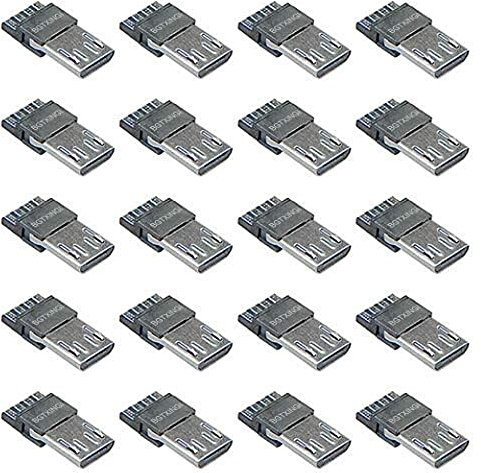 BGTXINGI 40PCS USB Type B Standard Micro Port Male Solder Plug Direct Jack Socket Connector Solder Welding Welding Plate for DIY USB Power Supply Breadboard Design Phone Power Cable