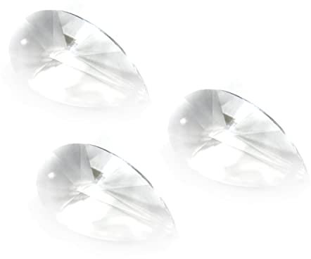 Othmro 3 piezas de lágrimas de cristal transparente de 63 mm/2.46 pulgadas con forma de bola de cristal, prismas, piezas colgantes para manualidades y fabricación de joyas