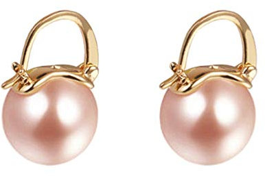 YAXUN Perlenohrringe Damen Ohrringe Golden Vergoldet Ohrhänger, 15mm Champagnergold Farbe Groß Perlen Tropfen Hängend Ohrringe, Schmuck Geschenke Für Frauen Mädchen