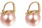 YAXUN Boucles D'oreilles Pendantes Perles Femme Plaqué or Boucles d'Oreilles Grande Perle Champagne Doré 15mm - Cadeau Parfait