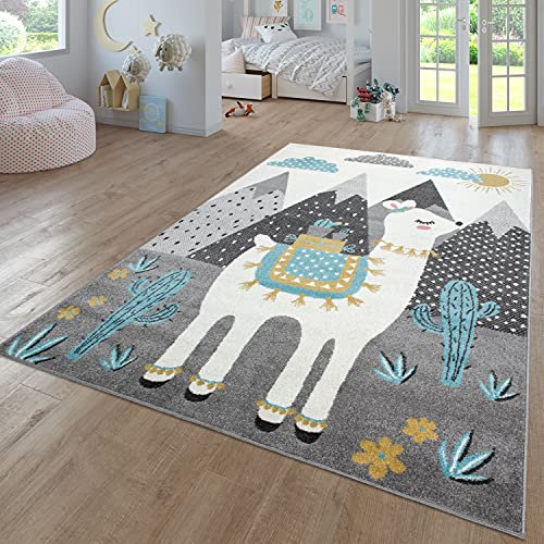 TT Home Teppich Kinderzimmer Kinderzimmerteppich Junge Mädchen Kinderteppich Modern Soft, Farbe:Bunt, Größe:133x190 cm