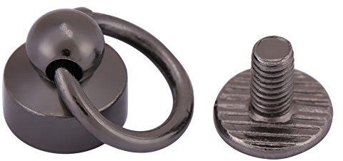 Cikonielf 20pcs Rivetti Elementi di Fissaggio, Fai da Te in Pelle Borsa del Telefono Borsa Catena Borsa Viti, Rivetti chiodo Viti Rivetti con Anello 8mm(Nero)