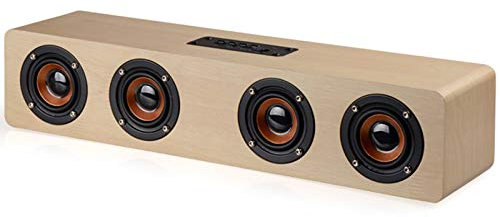 LXLTLB Soundbar Barre de Son à 360 Degrés, Extérieur Amélioré Profitez de la Compatibilité Intelligente sans Fil Bluetooth Prise en Charge de la Lecture de la Carte TF,Beige