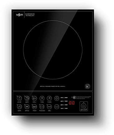Self Ideas Portable Induction Hob - 10 Temperature Levels - 2000W Power - Portable Ceramic Hob with Digital Timer - Up to 180 Minutes and Auto Shut-off (Pan up to 20cm)
