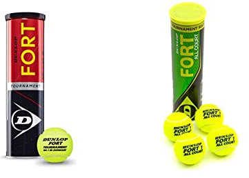 Dunlop Tennisball Fort Tournament - für Sand, Hartplatz und Rasen (1x4er Dose) & Tennisball Fort All Court TS - für Sand, Hartplatz und Rasen (1x4er Dose)