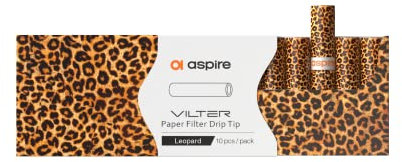 aspire Vilter Filtri Sigaretta Elettronica (10 PEZZI) Soft Tip Usa e Getta di Ricambio in Cotone, Accessori Compatibili con Pod Mod Vilter, Vilter S e Vilter Pro (LEOPARD)