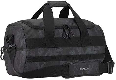 RIVACASE Moderne Sporttasche Tarnfarben - Fitnesstasche aus hochwertigem, wasserabweisendem Material mit PU-Laminierung – Reisetasche mit viel Stauraum – ideal für Sport und Freizeit (60 Liter)