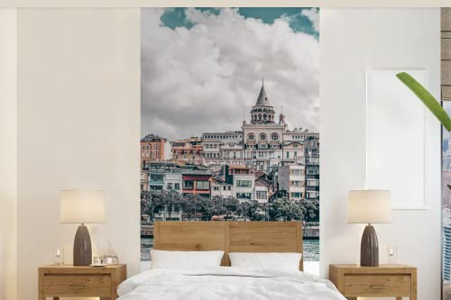 Selbstklebend Tapete Wandpapier Wandaufkleber Fototapete Tapeten Wanddeko 120x240 cm Türkei - Istanbul - Architektur - Wasser