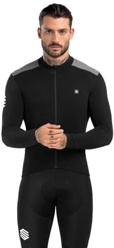 SIROKO - Langärmeliges Thermo-Radtrikot SRX M4 Fleet Moss - XXL - Schwarz/Grau