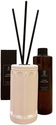 Hanabi - Raumduft Stäbchen Set Rom Flaschen 250ml Duftstäbchen Diffuser (Velvet Rose Oud)