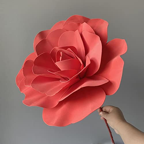 SARGE 80cm Fleur Artificielle géante Rose avec Fleur Tige Base Mousse Fleurs Mariage Fond Mur scène hôtel Centre Commercial décoration