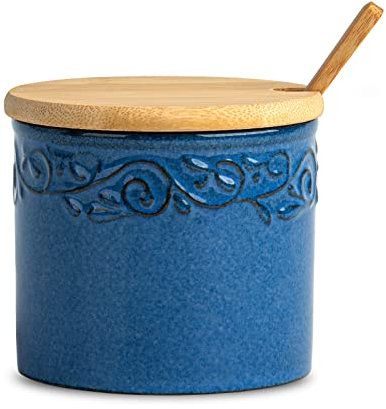 Sugar Bowl With Lid And Spoon Ceramic Sugar Jar Blue Sugar Cube Container Sugar Jar With Spoon Sugar Container With Spoon Sugar Dish With Lid And Spoon Sugar Cube Holder