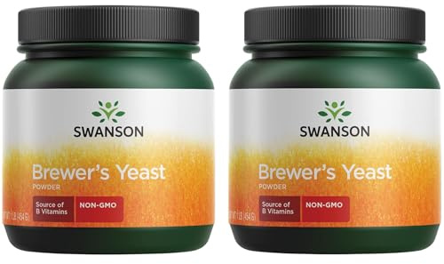 Swanson 100% Pure Brewer's Yeast Powder GMO-Free 1 lb (454 g) Pwdr (2 Pack)