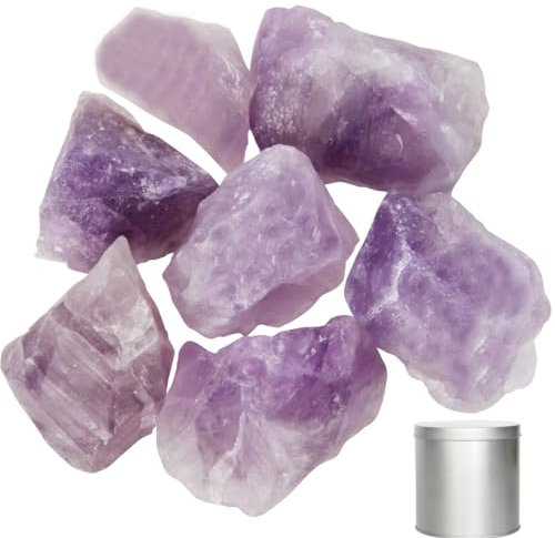 Cuarzo Amatista en Bruto, 500g Cuarzo Amatista Piedra Natural, Minerales en Bruto, Piedras Energeticas de Cuarzos Amatista, Gemas de cristal en bruto para curación y decoración