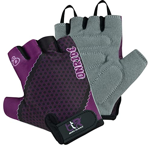Kids Cycling Gloves Boys Girls Children Scooter BMX Bike Cycle Bicycle Riding Mitts Half Finger Gloves (Purple, XXS (Age 7 to 8 Year))
