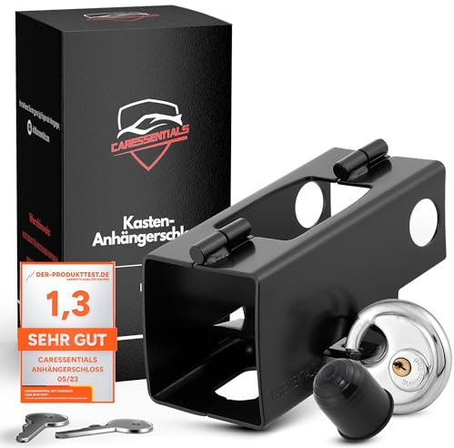 CarEssentials Anhängerschloss Diebstahlsicherung Anhänger Schloss [Schlüsselschloss] rostfreier Diebstahlschutz - Für Ihre Sicherheit -