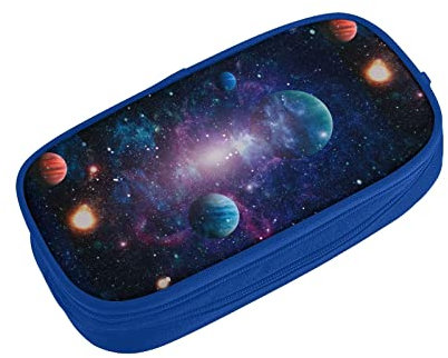 LOUJIN Federmäppchen mit Planeten, Sternen und Galaxien, großes Fassungsvermögen, für Stifte, Büro, Schule, Teenager, Jungen, Mädchen, Frauen, farbe, 5.0cm*10.5cm*20.5cm, Federmäppchen