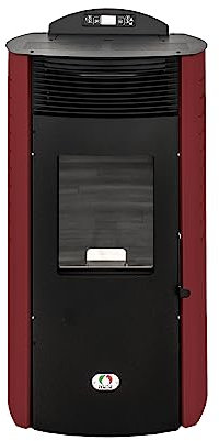 STUFE A PELLET ITALIA Siberia Aria New 15 KW WiFi | Pelletöfen Heizt 140m² Effizienz 92% Autonomie 30 Std Programmierbar WiFi-Steuerung 5 Geschwindigkeiten und Kräfte 24 Monate Garantie Rot