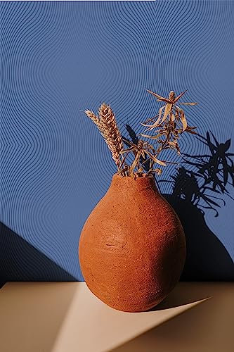 marburg Tapete Blau Grafisch Vliestapete für Wohnzimmer oder Schlafzimmer Made in Germany 10,05 x 0,70 m