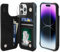 VANAVAGY Wallet Case Compatible for iPhone 15 Pro Max,Leather Flip Folio Shockproof Phone Cover Fit Magnetic Car Mount [Screen Protector Included] with Credit Card Holder, Black