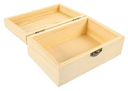 CHILDWEET Scatola Scatola Scatola Portaoggetti Cassetta in Legno Di Pino Giocattolo Scrigno Scatole Ricordo in Legno Scatola Quadrata in Legno Scrivania Di Legno Regalo Ufficio