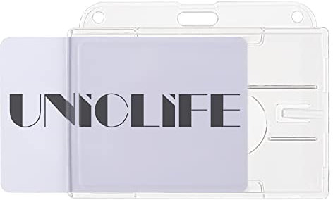Uniclife Porte Badge Horizontal à 2 Cartes avec Fente pour le Pouce Protecteur de Boîtier PC Transparent Rigide pour ID d'Ecole de Bureau Cartes de Crédit Licences Passes, Lot de 2