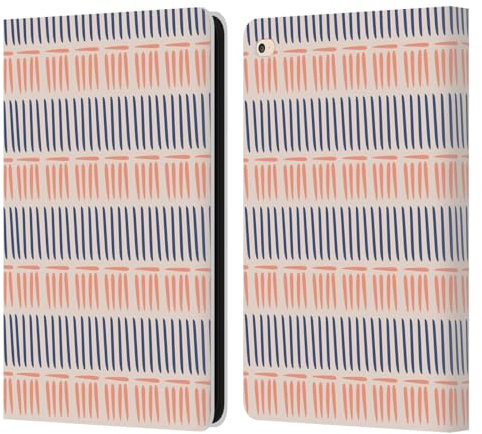Head Case Designs Offizielle Gabriela Thomeu Blaue Und Rosa Linien Kunst Leder Brieftaschen Handyhülle Hülle Huelle kompatibel mit Apple iPad Air 2 (2014)