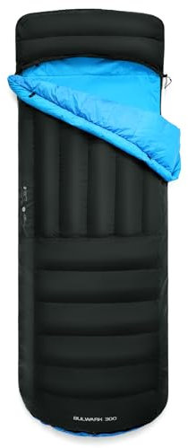 ATEPA Daunen Schlafsack Outdoor mit abnehmbare Decke, wiederverwendbar 650FP Schlafsack kleines packmaß mit mattenbefestigung, Deckenschlafsack XXL Erwachsene, Winterschlafsack, Schwarz