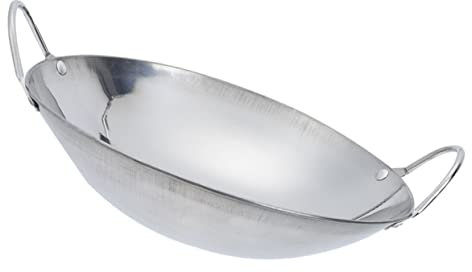 Milisten Pentola a Doppia Maniglia in Acciaio Inox Padella per Friggere Pentola per Brodo Manico per Padelle Pentola per Cuocere a Lento Pentola da Cucina