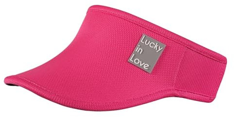 Lucky In Love Lucky Logo Stretch Visor, Shocking Pink, One Size