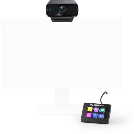 Elgato Facecam MK.2 + Stream Deck Mini Bundle - Premium Full HD-Webcam mit PTZ-Steuerung, Nahtlose Integration für Streaming, Videoanrufe, OBS, Zoom, Teams und mehr - Mac/PC-kompatibel