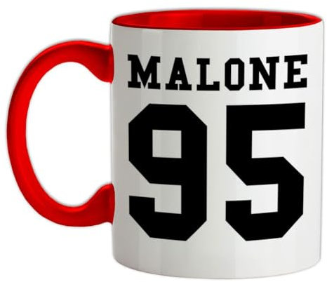 Malone 95-11oz - Ceramic Two-Tone Mug for Coffee/Tea - Red/White - One Size