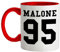 Malone 95-11oz - Ceramic Two-Tone Mug for Coffee/Tea - Red/White - One Size